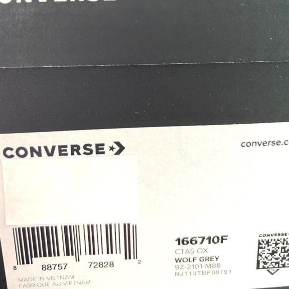 🍃March Sale🍃 Converse CTAS OX Canvas Wolf Gray Low Sneaker Men's Size 166710F - Picture 9 of 10